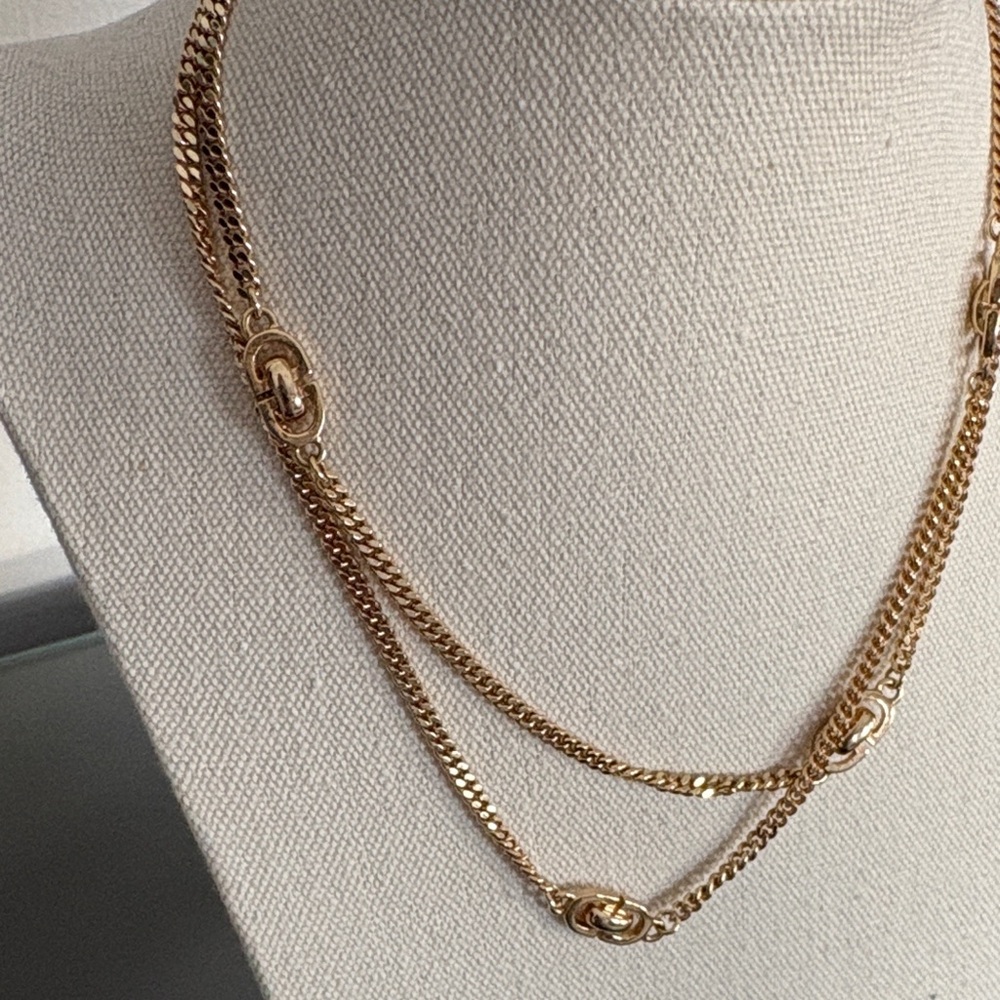 Dior Gold Double Chain Necklace - Picture 8 of 11
